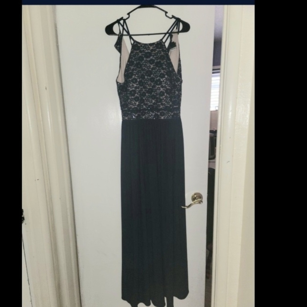 Macy's Navy Lace Maxi Dress
